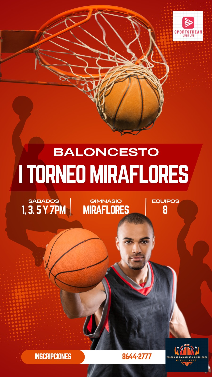 Primero torneo de baloncesto en Miraflores Heredia 